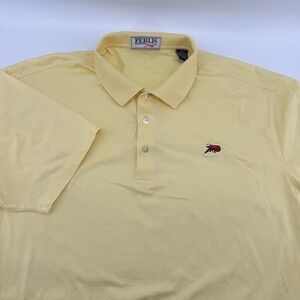 Perlis New Orleans Crawfish Polo Shirt Mens XXL Yellow Supima Mercerized Cotton
